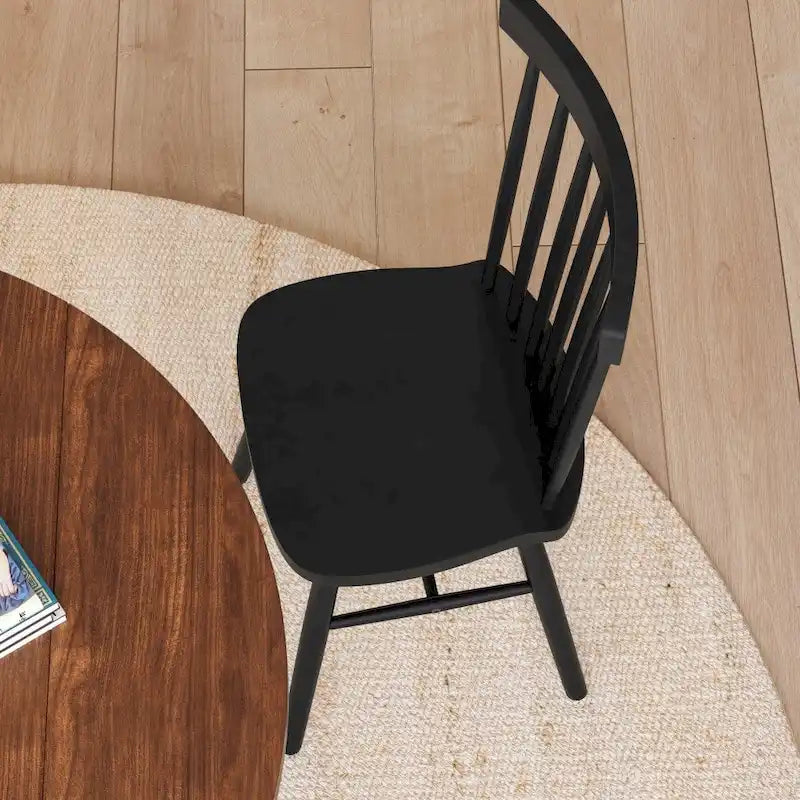 Windsor-Stil Esszimmerstühle mit massiver Holzspindelrückenlehne, gewerblich – 2er-Set