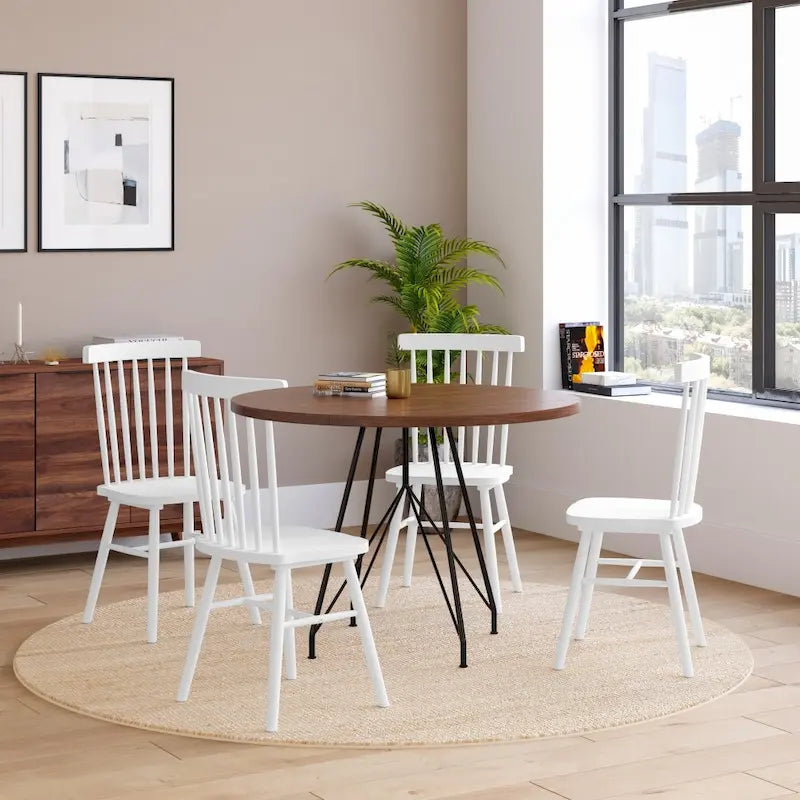 Windsor-Stil Esszimmerstühle mit massiver Holzspindelrückenlehne, gewerblich – 2er-Set