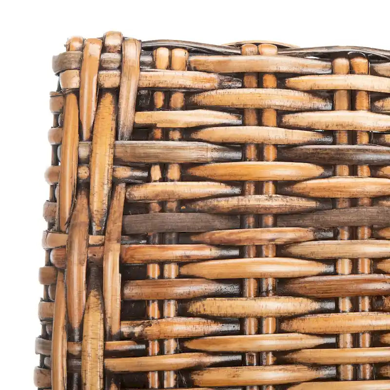 Braune Korbsessel mit schrägen Armlehnen für Innenräume, 2er-Set