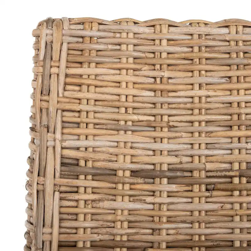 Braune Korbsessel mit schrägen Armlehnen für Innenräume, 2er-Set