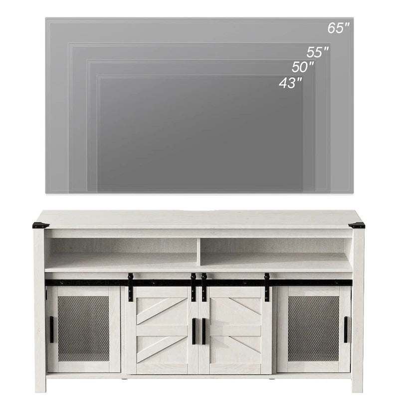 TV-Schrank im Bauernhaus-Stil mit Schiebetüren, Wohnzimmer-Entertainment-Center