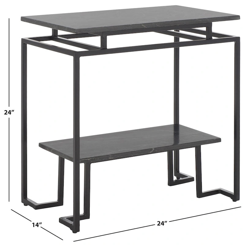 Akzenttisch, rechteckig, mit einer Ablage, 24" L x 14" T x 24" H