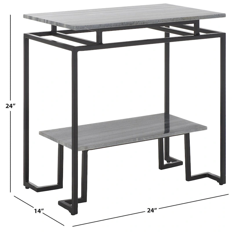 Akzenttisch, rechteckig, mit einer Ablage, 24" L x 14" T x 24" H