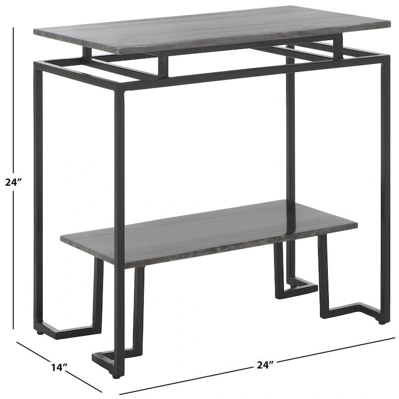 Akzenttisch, rechteckig, mit einer Ablage, 24" L x 14" T x 24" H