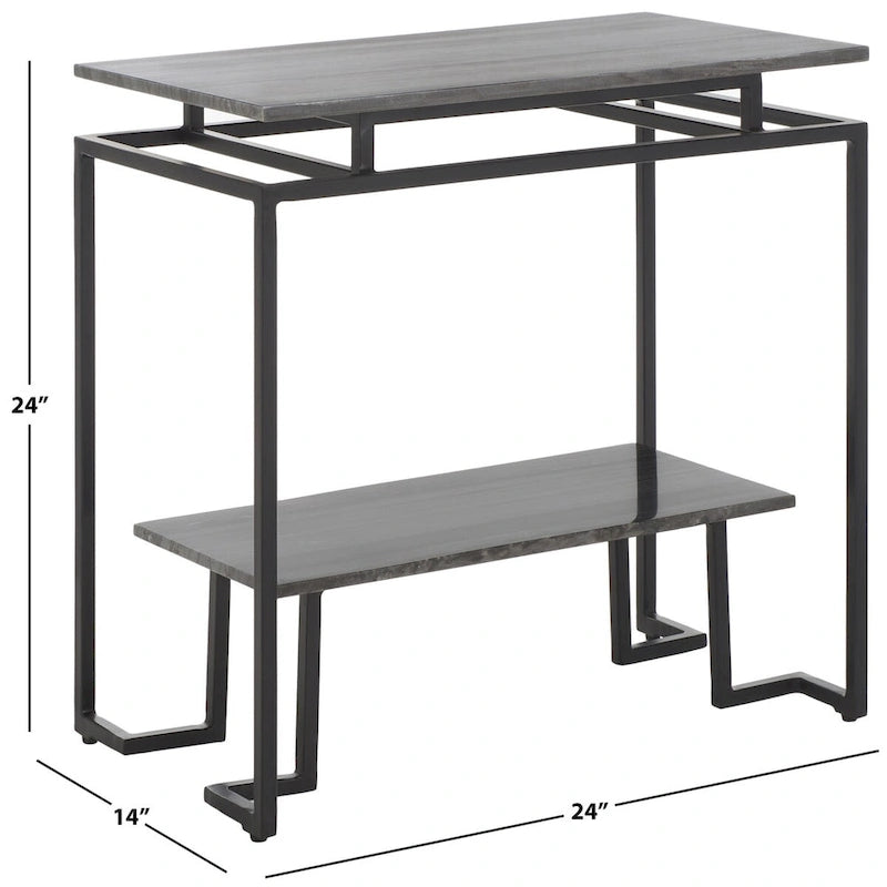 Akzenttisch, rechteckig, mit einer Ablage, 24" L x 14" T x 24" H