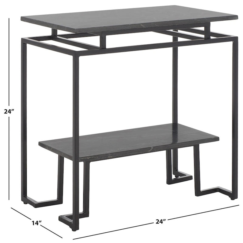Akzenttisch, rechteckig, mit einer Ablage, 24" L x 14" T x 24" H