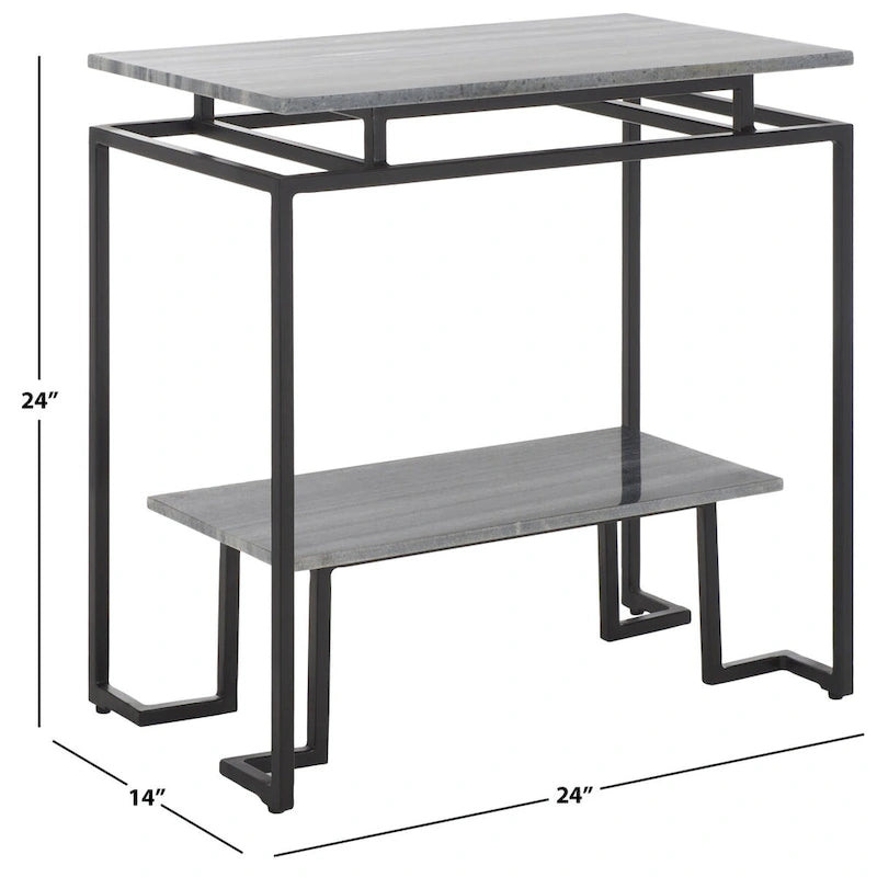 Akzenttisch, rechteckig, mit einer Ablage, 24" L x 14" T x 24" H