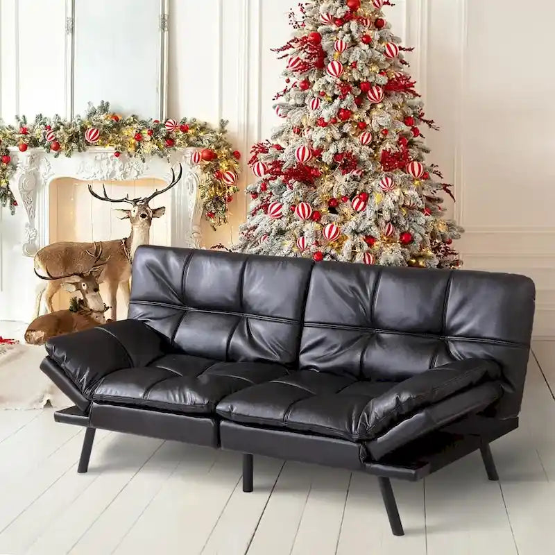 Schlafsofa, wandelbares Futon-Schlafsofa-Tagesbett mit verstellbaren Armlehnen für Studio, Apartment, Büro, kleine Räume