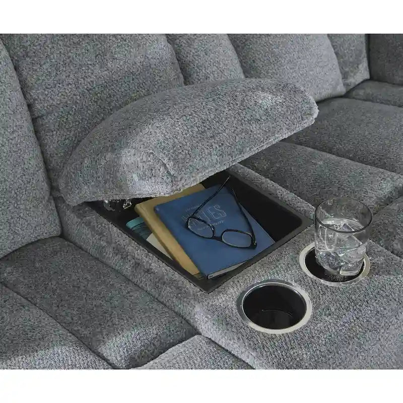 Elektrisch verstellbarer Zweisitzer mit USB-Anschluss und Becherhaltern 80W x 42T x 45H