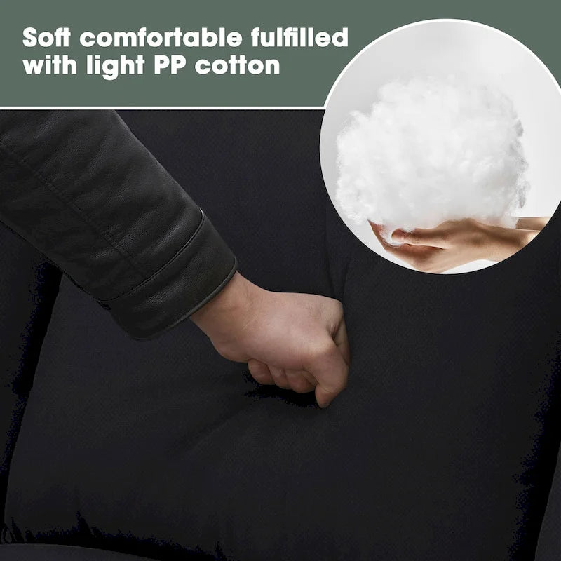 112*87 Sektionssofa Couch Wohnzimmersets, 7-Sitzer Sektionssofa mit Ottoman, L-förmiges Ecksofa-Set mit 3 Kissen