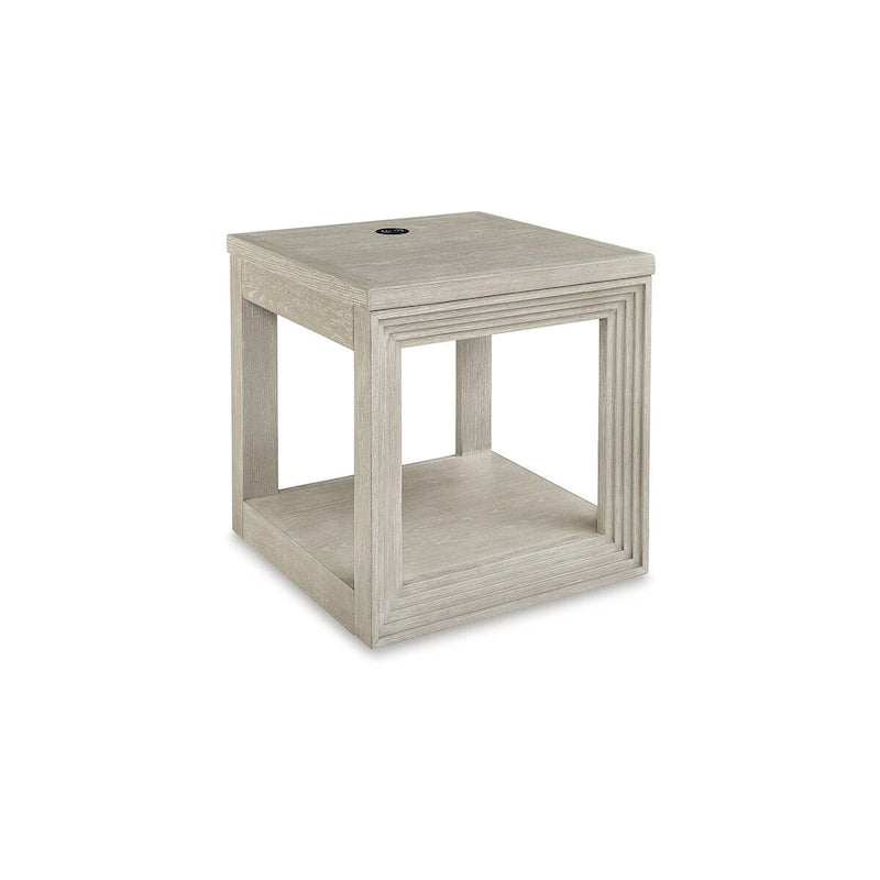 Glasierte Biskuit-Beistelltisch mit kabelloser Ladefunktion 61B x 61T x 61H