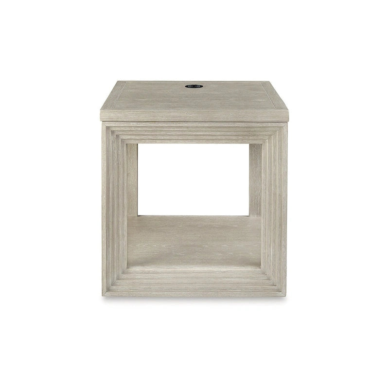 Glasierte Biskuit-Beistelltisch mit kabelloser Ladefunktion 61B x 61T x 61H