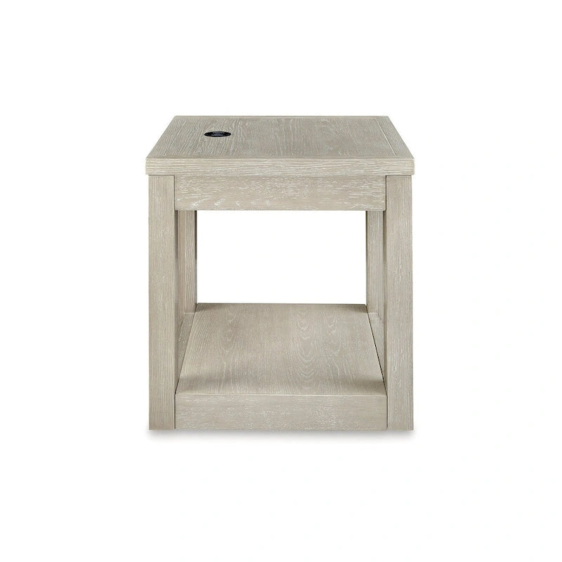 Glasierte Biskuit-Beistelltisch mit kabelloser Ladefunktion 61B x 61T x 61H