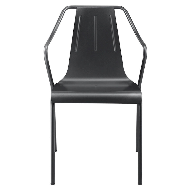 Bistro-Stuhl aus pulverbeschichtetem Stahl, 4er-Set, Metallic Gunmetal