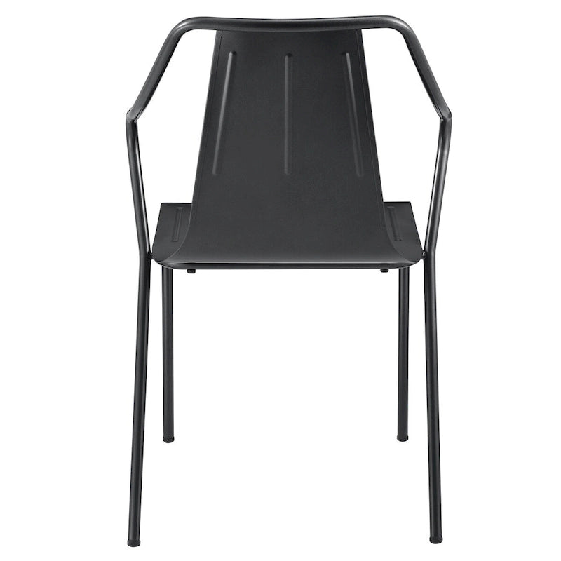 Bistro-Stuhl aus pulverbeschichtetem Stahl, 4er-Set, Metallic Gunmetal