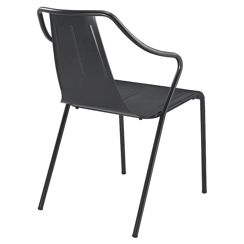 Bistro-Stuhl aus pulverbeschichtetem Stahl, 4er-Set, Metallic Gunmetal
