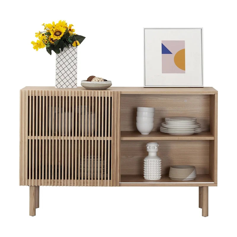 48 Zoll Holz Eiche Buffet Sideboard Akzent Aufbewahrungsschrank