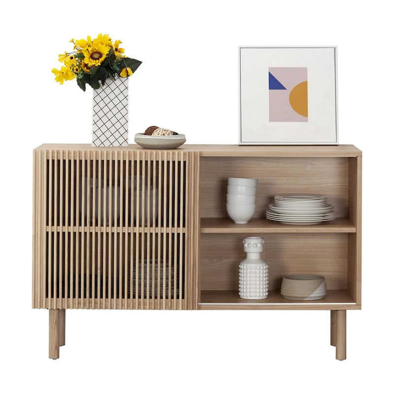 48 Zoll Holz Eiche Buffet Sideboard Akzent Aufbewahrungsschrank